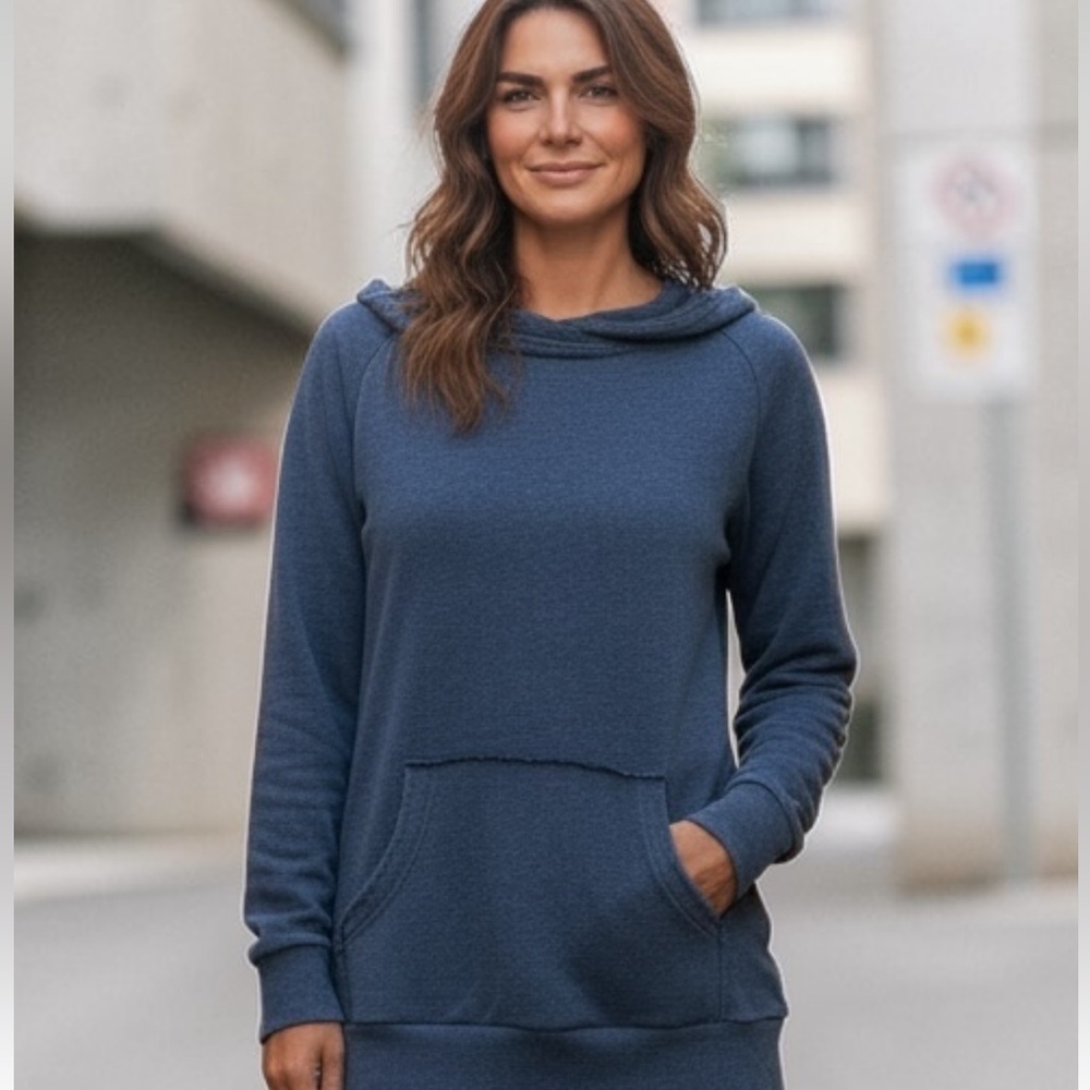 Mossimo Supply Co Longline Fleece Hoodie Gray Tunic Sweatshirt Women’s S